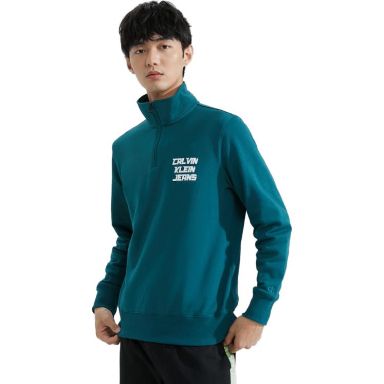 Purchase Calvin Klein FW23 Sweater Lengan Panjang Hijau Motif Alphabet Cotton J324794