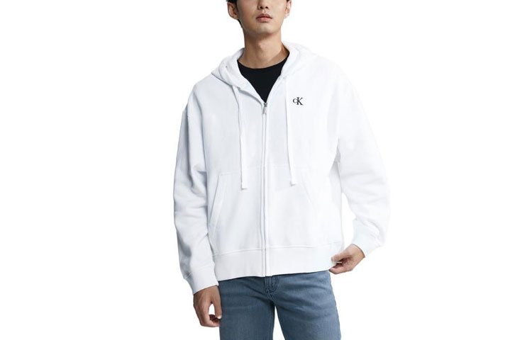Calvin Klein FW23 Casual Embroidered Loose Fit Zip-Up Hoodie 40HM259