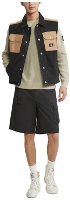 CALVIN KLEIN FW23 拼色針織背心 牛仔黑 中性款式 J324449-1BY Buy CALVIN KLEIN FW23 拼色針織背心 牛仔黑 中性款式 J324449-1BY