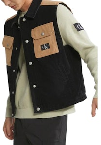 Chaleco Tejido Colorblock Calvin Klein FW23 Denim Negro Unisex. J324449-1BY Lookbook Chaleco Tejido Colorblock Calvin Klein FW23 Denim Negro Unisex. J324449-1BY