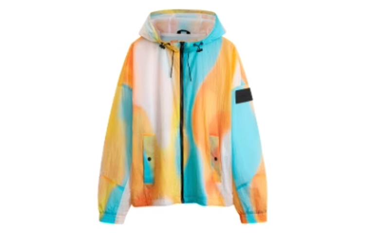 Calvin Klein FW23 Colorful Hooded Jacket in Vibrant Multi-Color J323472