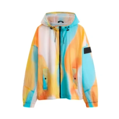 Calvin Klein FW23 Colorful Hooded Jacket in Vibrant Multi-Color J323472