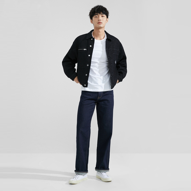 Calvin Klein FW23 Embroidered Logo Denim Jacket Unisex - Black Denim J400340 圖 3