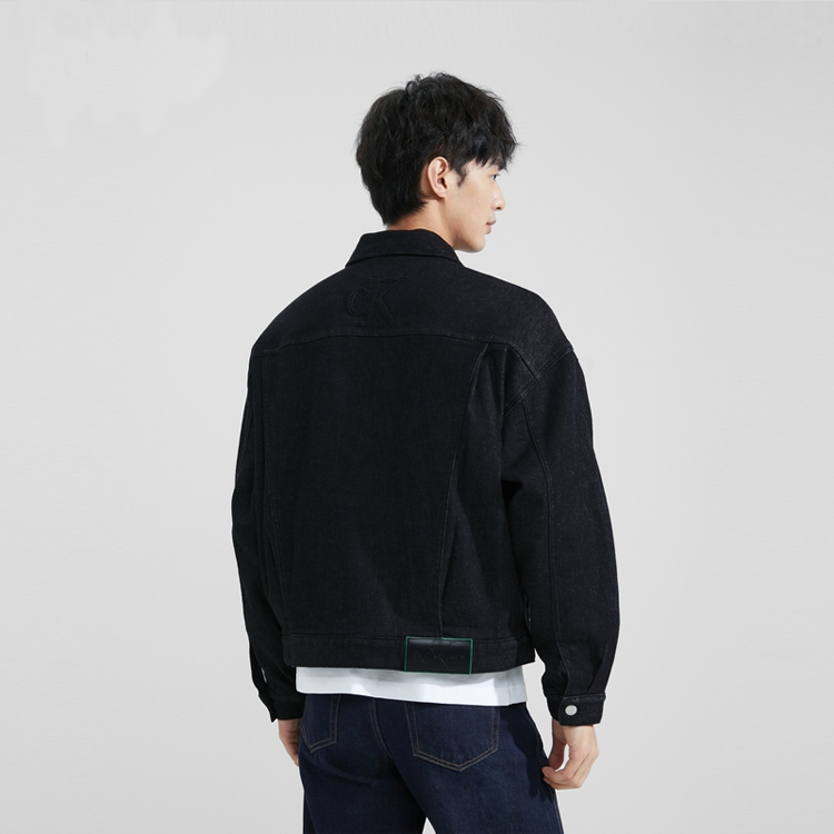 Calvin Klein FW23 Embroidered Logo Denim Jacket Unisex - Black Denim J400340 圖 4