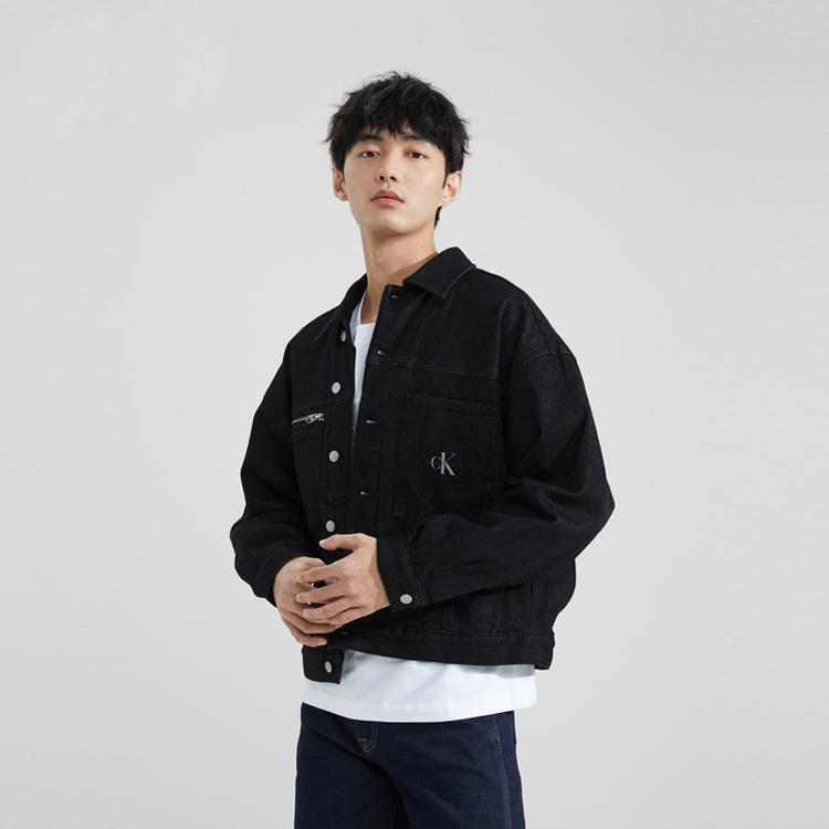 Calvin Klein FW23 Embroidered Logo Denim Jacket Unisex - Black Denim J400340 圖 5
