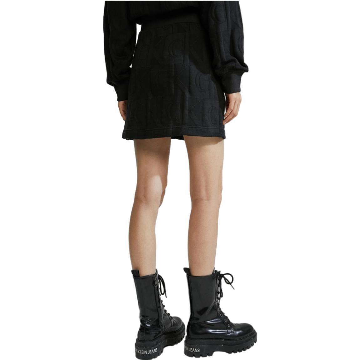 Shop Calvin Klein FW23 空间黑提花针织休闲裙. J222330