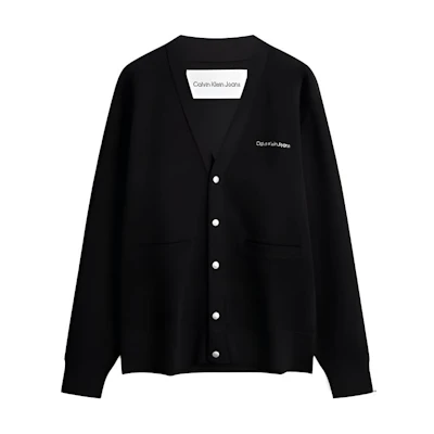 Calvin Klein FW23 Minimalist Letter V-Neck Long Sleeve Sweatshirt Black Men J323803