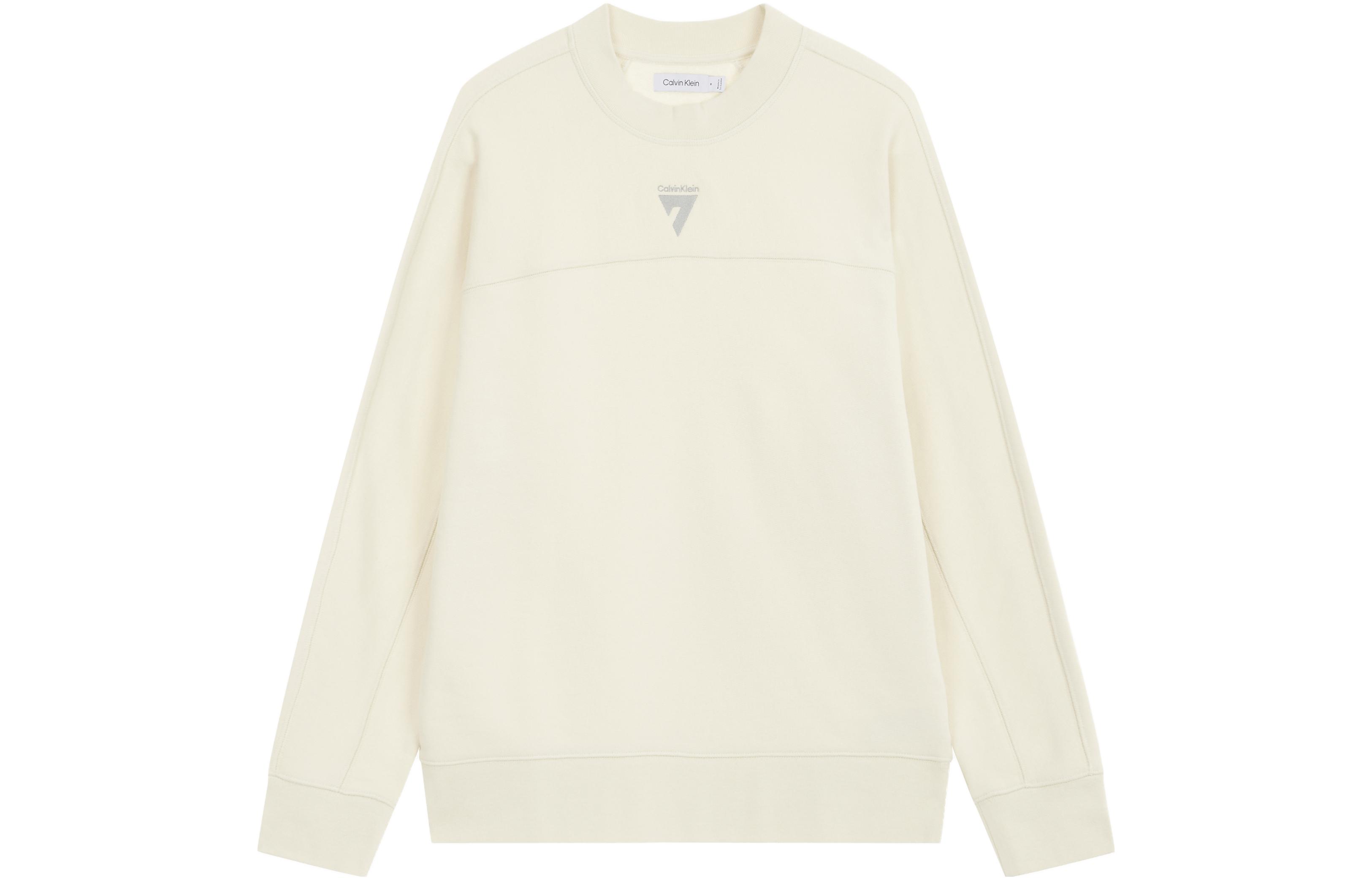 Calvin Klein FW23 Son Heung-Min Capsule Logo Embroidered Crewneck Sweatshirt Beige Men 40309MDPEX