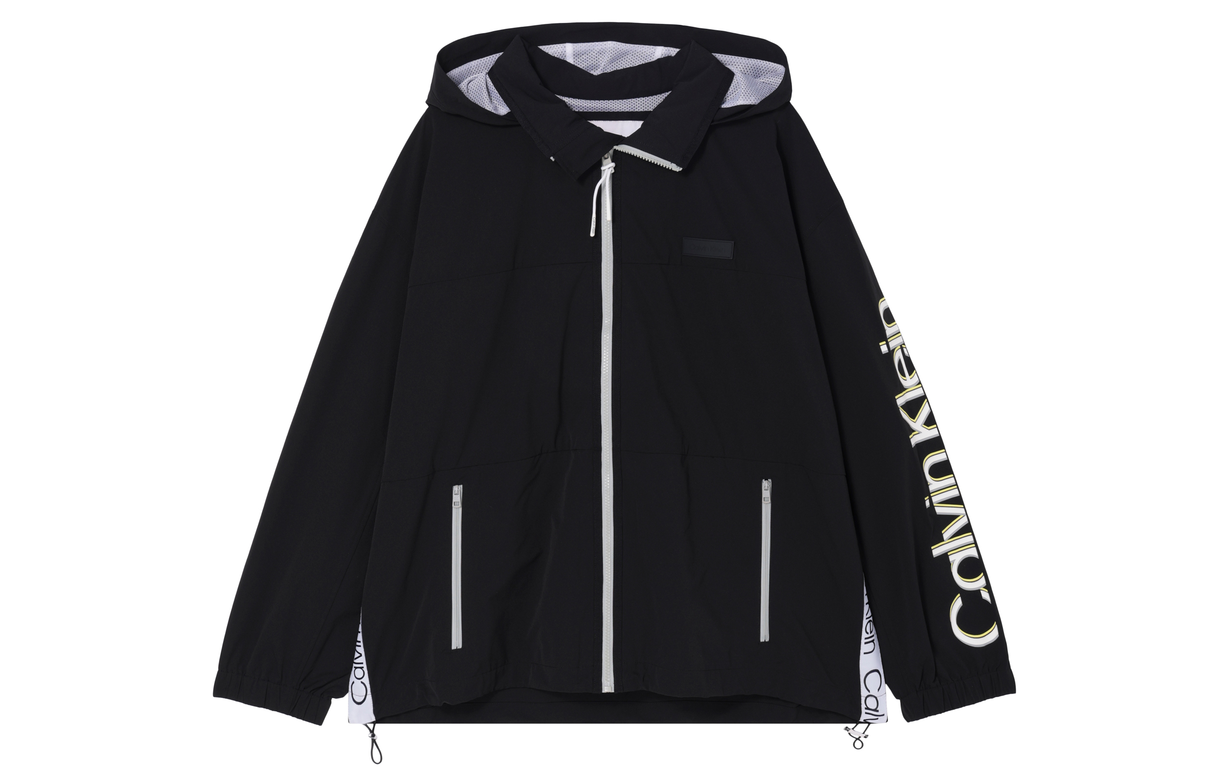 Calvin Klein FW23 Space Black Logo Print Zip-Up Hoodie Jacket Unisex J400203-BEH