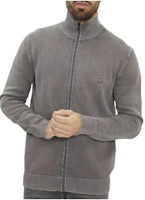 Calvin Klein Gray Embroidered Logo Zip-up Jacket with High Collar J30J315601-PRE Calvin Klein Gray Embroidered Logo Zip-up Jacket with High Collar J30J315601-PRE