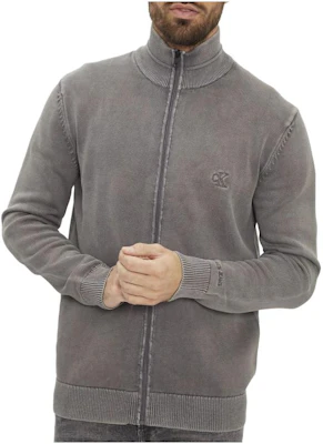 Calvin Klein Jaket Abu-Abu Bordir Logo Resleting dengan Kerah Tinggi J30J315601-PRE Buy Calvin Klein Jaket Abu-Abu Bordir Logo Resleting dengan Kerah Tinggi J30J315601-PRE