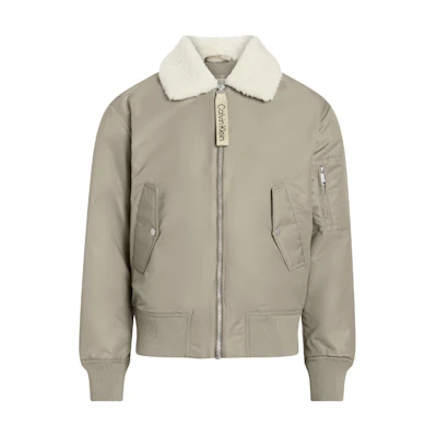 Calvin Klein Green Logo Zip-Up Collared Jacket J30J326108-PAV
