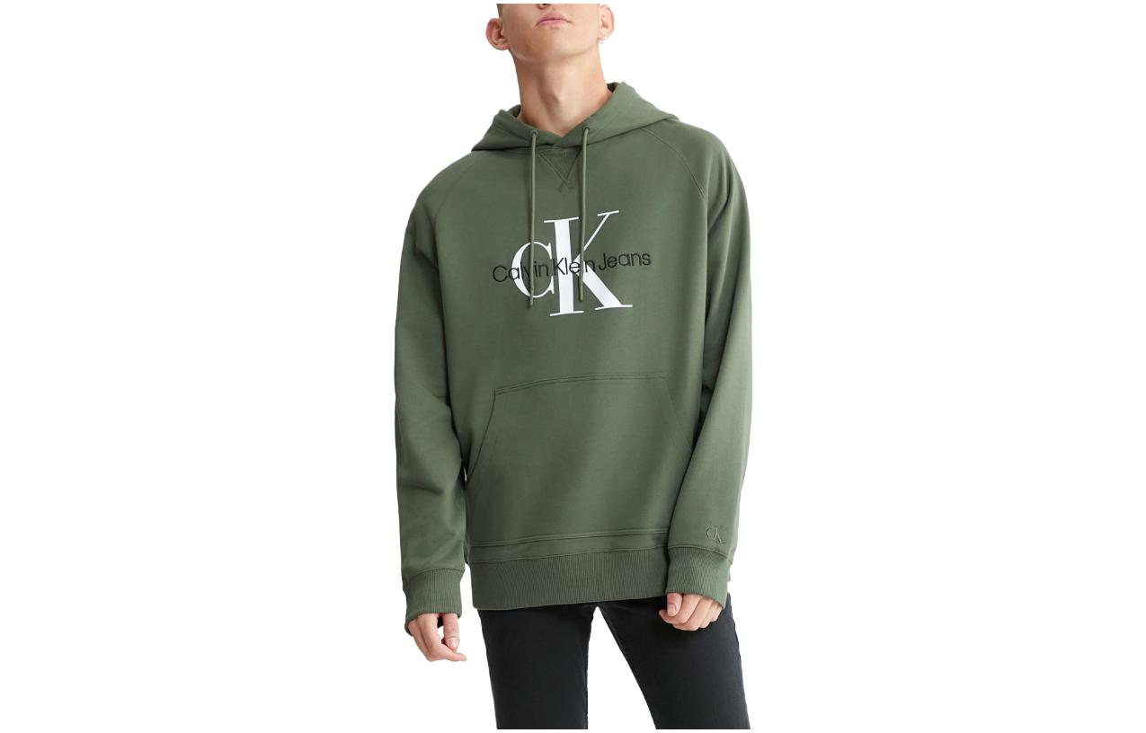 Calvin Klein Green Monogram Logo Print Hoodie Long Sleeve Sweatshirt J325245-LLP 圖 2