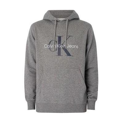 Calvin Klein Grey Hoodie with Letter Logo Pullover Design J30J320805-P41