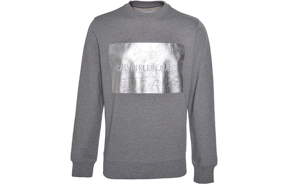 Calvin Klein Grey Letter Logo Print Crewneck Sweatshirt J30J312108-039