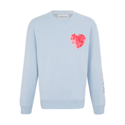 Calvin Klein Heart Embroidery Print Crewneck Sweatshirt Unisex Blue J400125-C1U