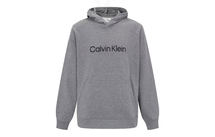 Calvin Klein Hero Grey Classic Embroidered Logo Cotton Hoodie 40HM231-P7E