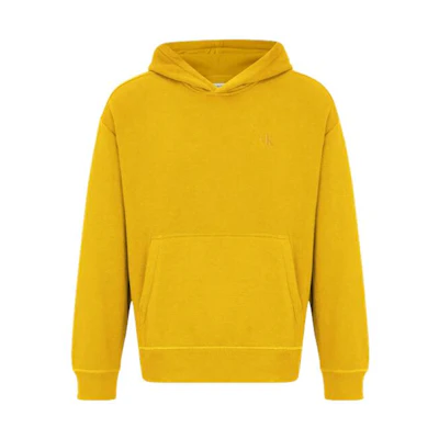 Calvin Klein Honey Solid Color Embroidered Fleece Hoodie for Men 40HM256-ZBK