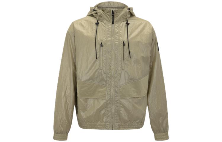 Calvin Klein Hooded Lightweight Plaid Jacket with Minimalist Patch Design J321574-RB8