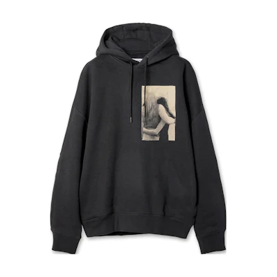 Calvin Klein Hoodie Black with Graphic Logo Print and Portrait Design 40727ST-13