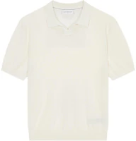 Calvin Klein Ivory Embroidered Logo Polo Shirt - Comfortable Solid Color. J326905-YBI Calvin Klein Ivory Embroidered Logo Polo Shirt - Comfortable Solid Color. J326905-YBI