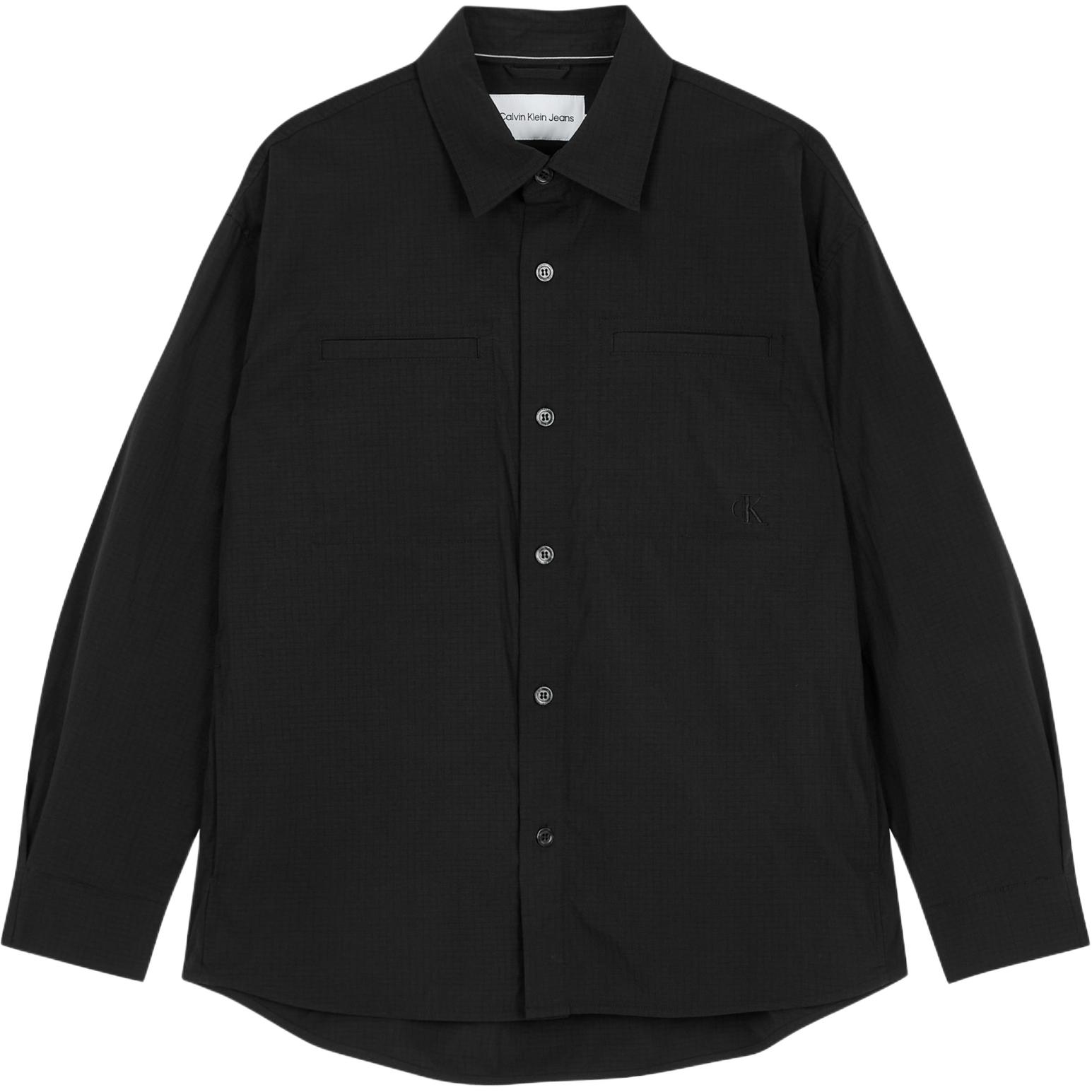 CALVIN KLEIN Jeans  Black Solid Minimalist Long-Sleeve Jacket J326623-BEH