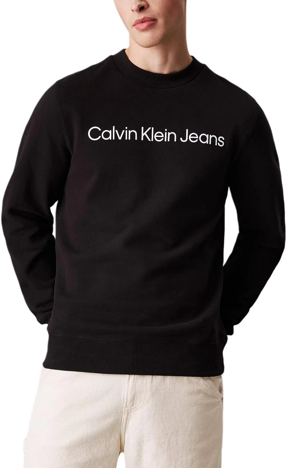 calvin-klein-jeans-black-casual-crewneck-letter-sweatshirt-for-men-european-version-j30-j327219-beh