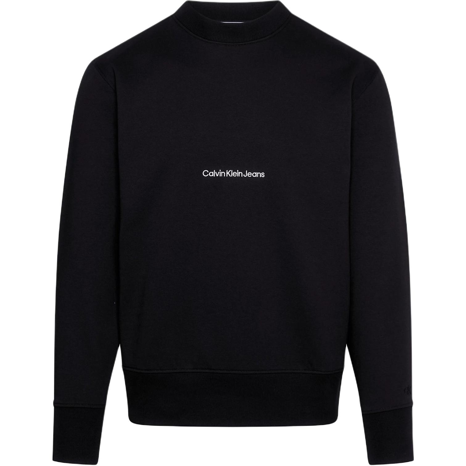 Calvin Klein Jeans Black Casual Letter Crewneck Sweatshirt European Fit J30J324116-BEH