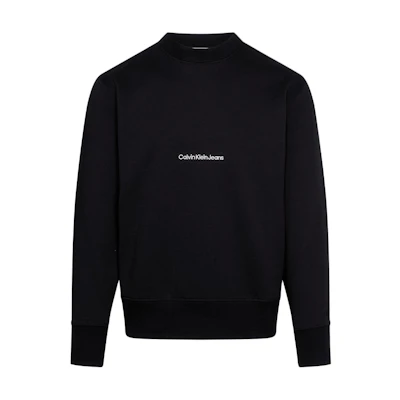 Calvin Klein Jeans Black Casual Letter Crewneck Sweatshirt European Fit J30J324116-BEH