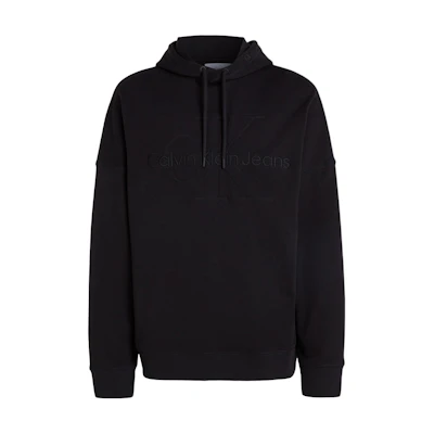 Calvin Klein Jeans Black Relaxed Fit Hoodie with Logo Long Sleeves J30J325150-BEH