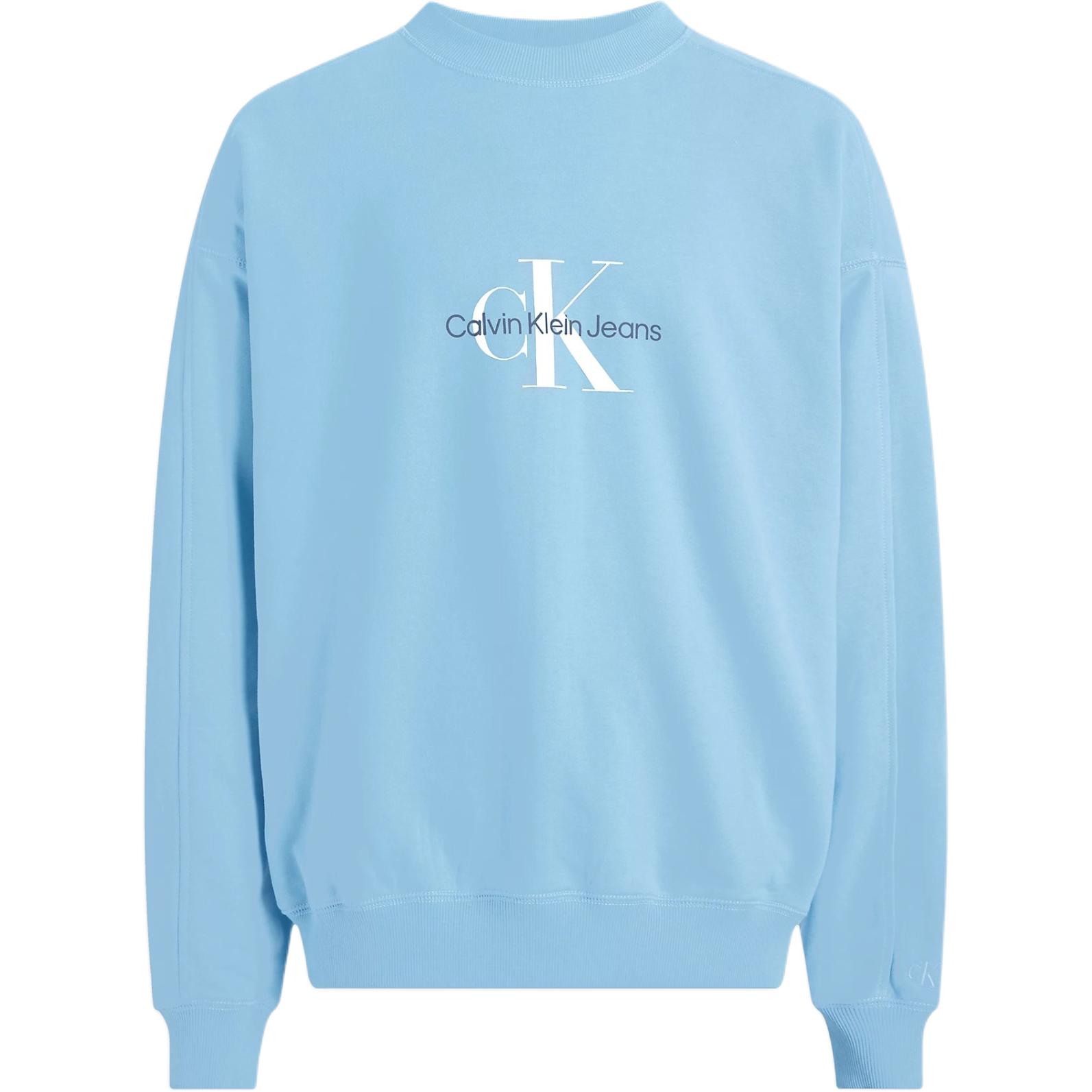 Calvin Klein Jeans Blue Letter Logo Crewneck Sweatshirt Loose Fit EU Version J30J325426-CEZ