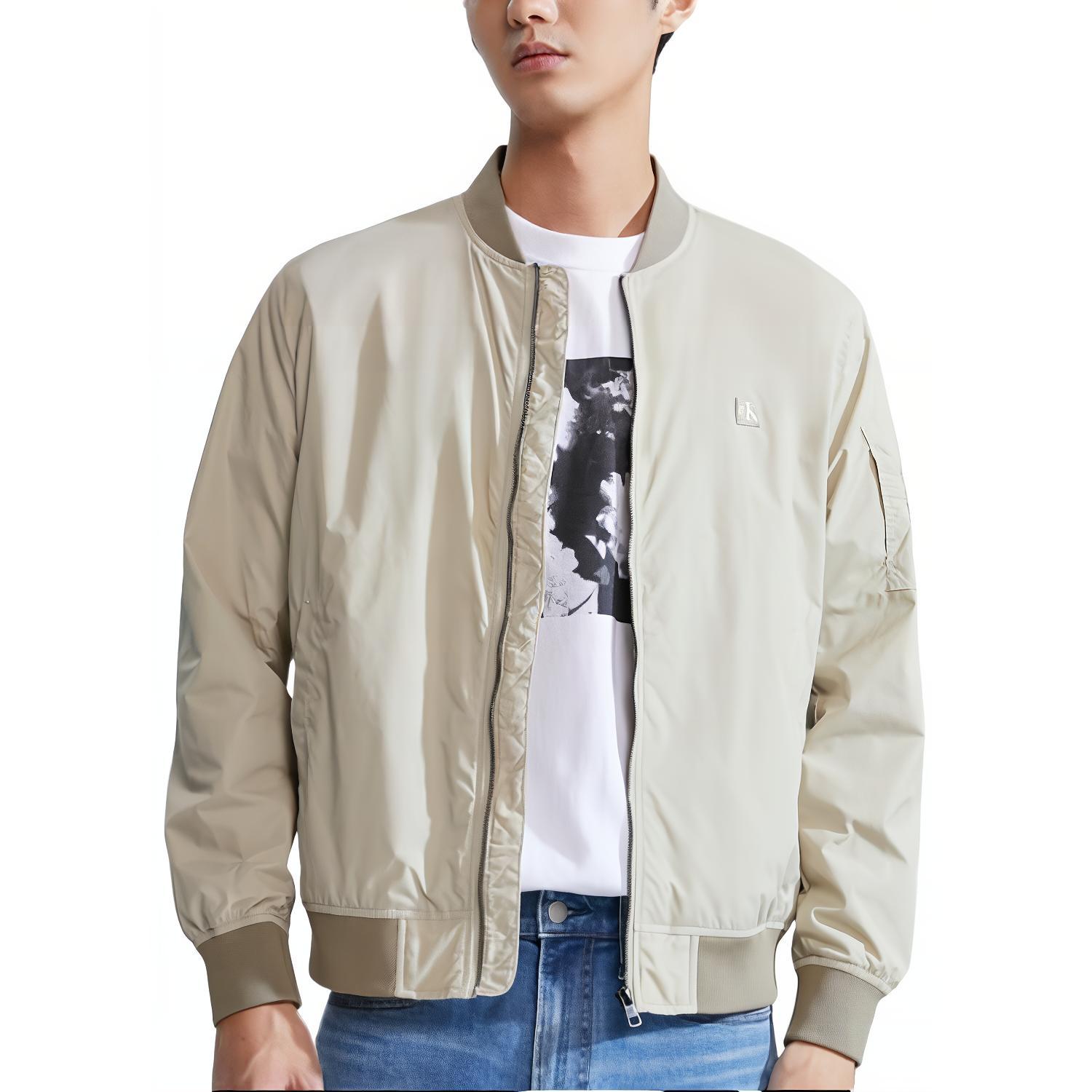 Calvin Klein Jeans Casual Embroidered Logo Jacket Beige Fall Edition J323578-PED