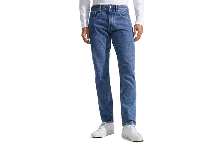 CALVIN KLEIN Jeans Casual Logo Patch Straight Fit Light Blue  Denim. J325845-1A4