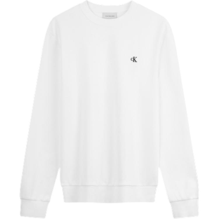 Calvin Klein Jeans Embroidered Logo Crewneck Sweatshirt Moonlight White 40QM430-YAA
