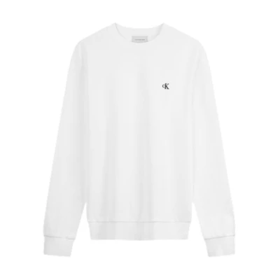 Calvin Klein Jeans Embroidered Logo Crewneck Sweatshirt Moonlight White 40QM430-YAA