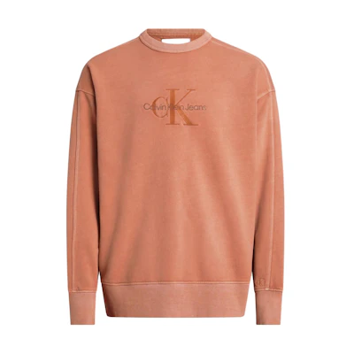 Calvin Klein Jeans Embroidered Logo Loose Fit Crewneck Sweatshirt Orange Mens J30J324091-SEC