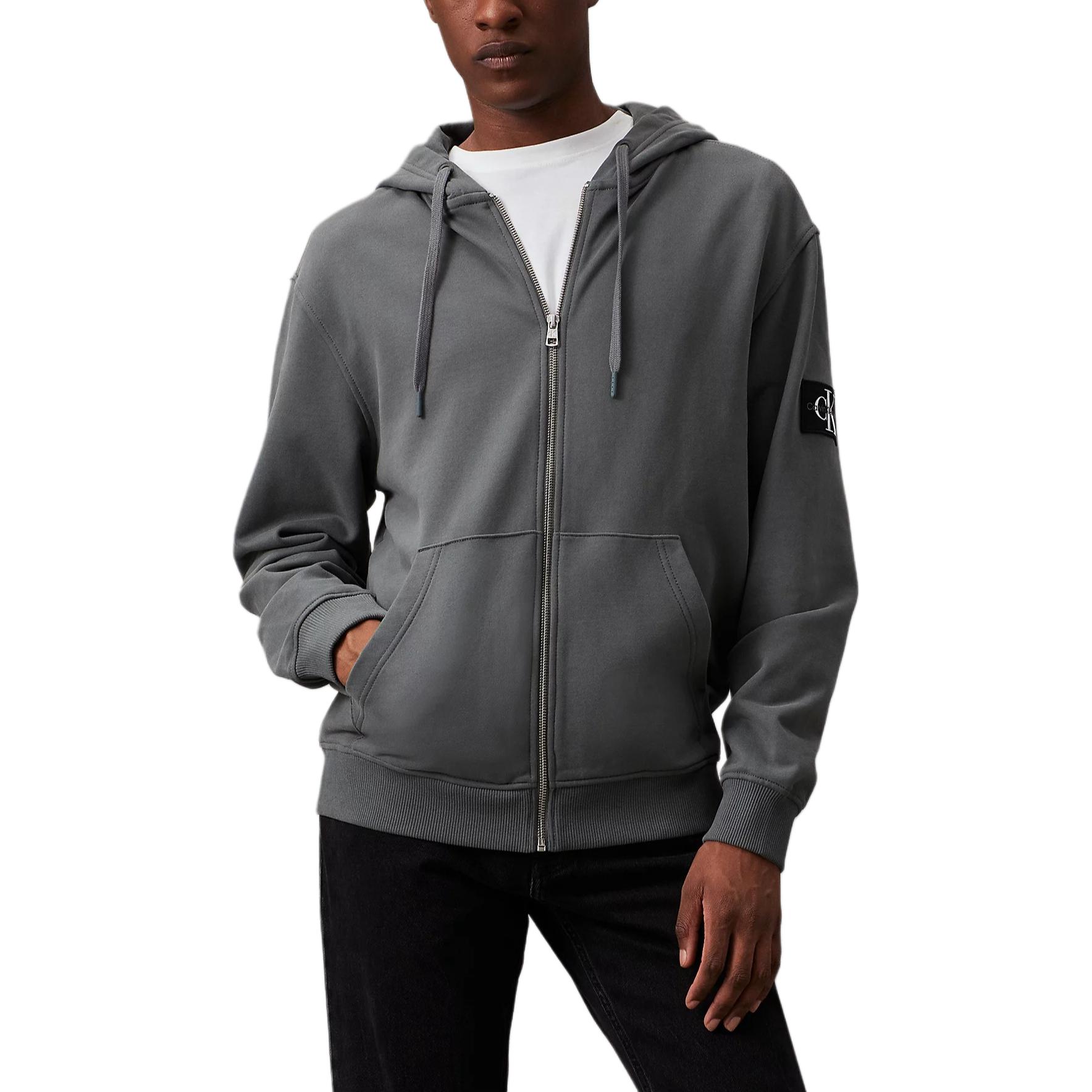 Calvin Klein Jeans Gray Zip-Up Hoodie Casual Comfort European Style J30J325627-PSL