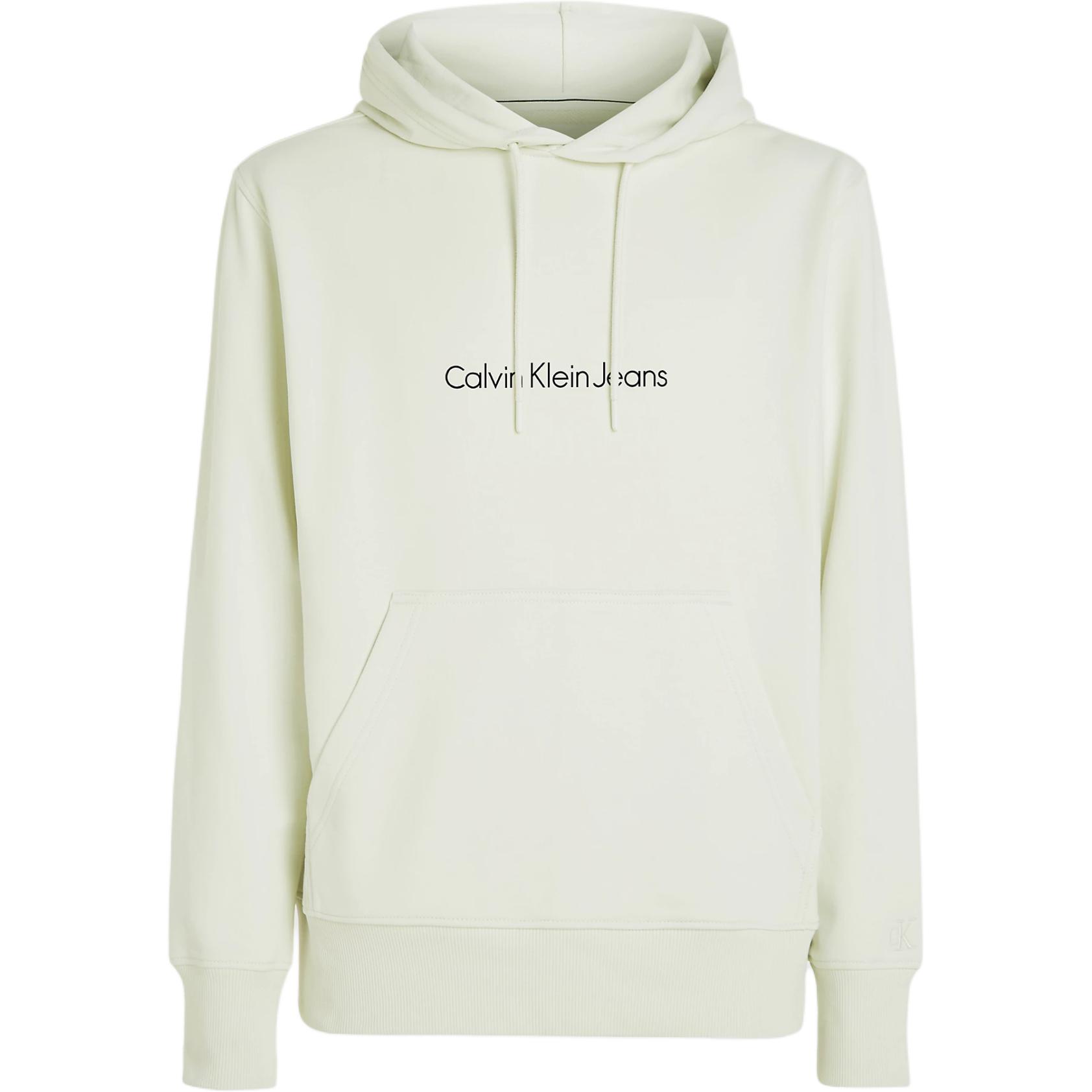 Calvin Klein Jeans Ice Blue Hoodie with Logo and Kangaroo Pocket J30J325353-CGA