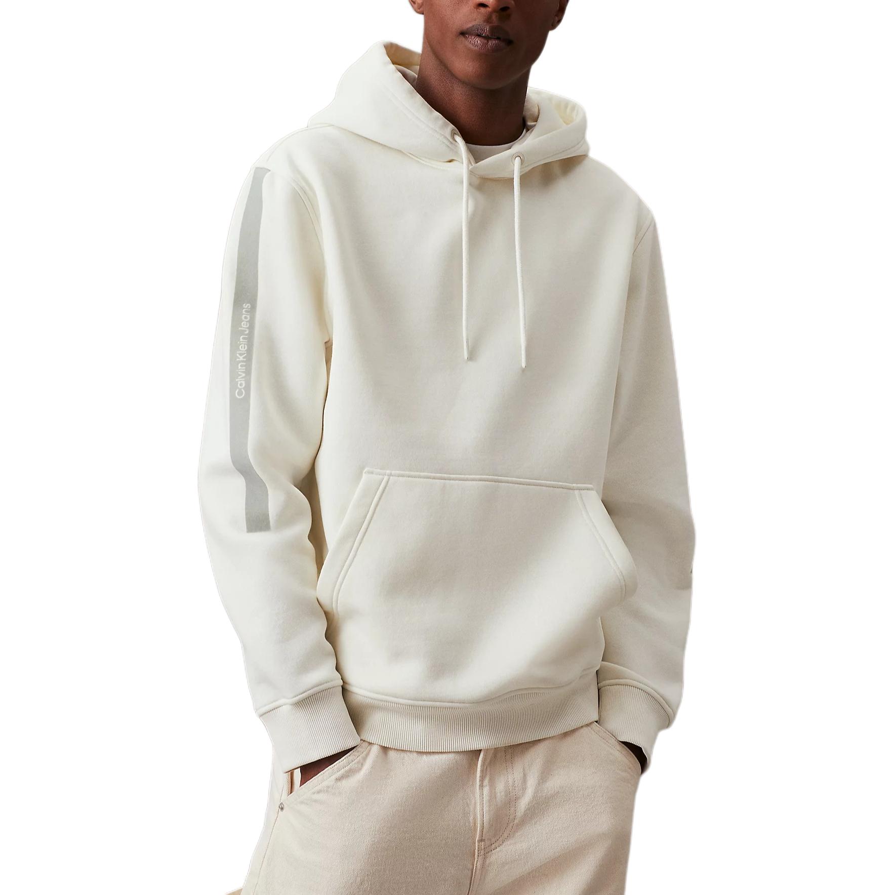 Calvin Klein Jeans Ivory Letter Logo Hoodie Casual European Fit J30J325632-YBI