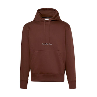 Calvin Klein JEANS Letter Logo Pullover Hoodie Dark Brown European Fit J30J322894-GT8
