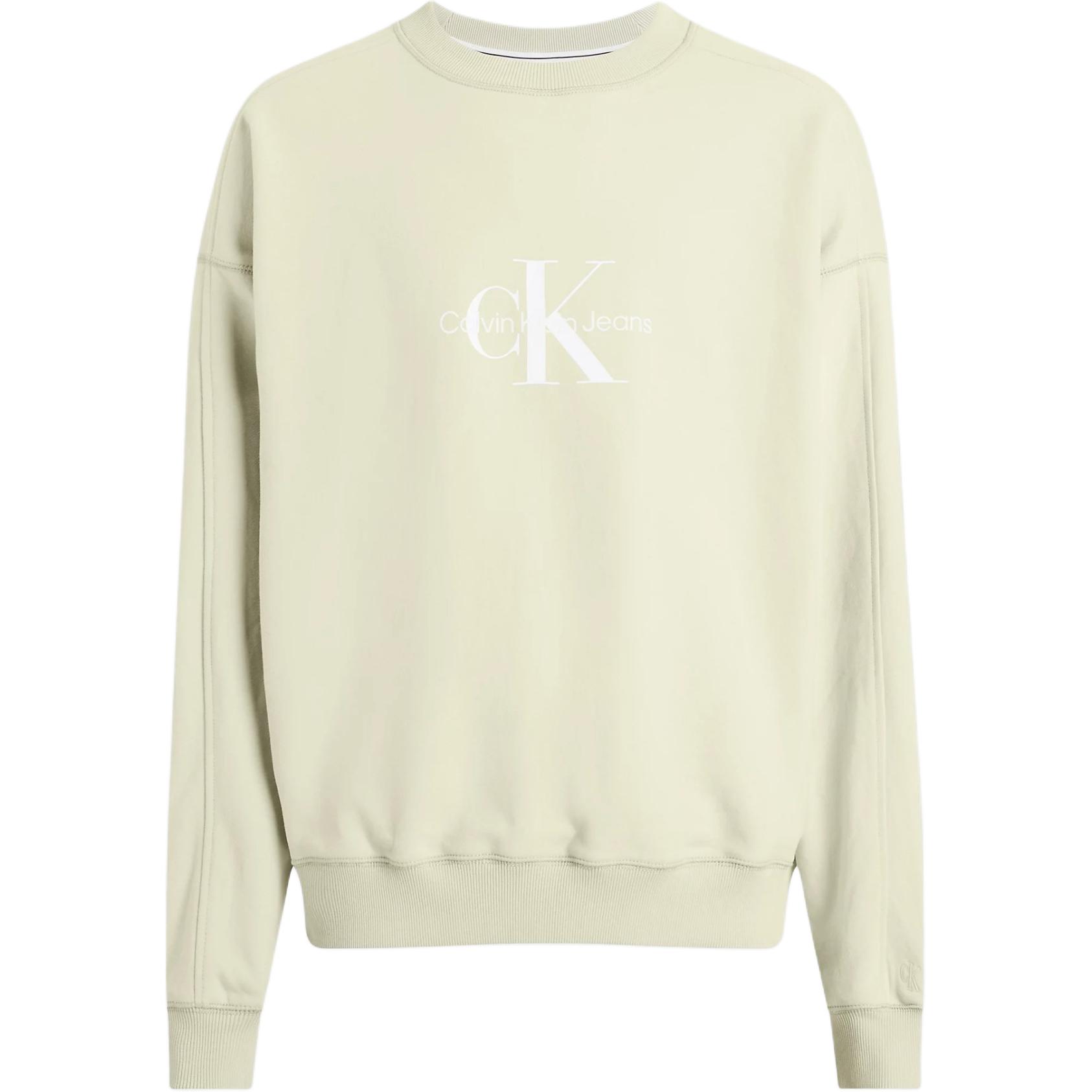 Calvin Klein Jeans Letter Logo Relaxed Crewneck Sweatshirt Green ( EU Version) J30J325426-LFU