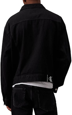 Calvin Klein Jeans Letter Print Button Long Sleeve Denim Jacket Euro Black. J30J325751-1BY Shop Calvin Klein Jeans Letter Print Button Long Sleeve Denim Jacket Euro Black. J30J325751-1BY