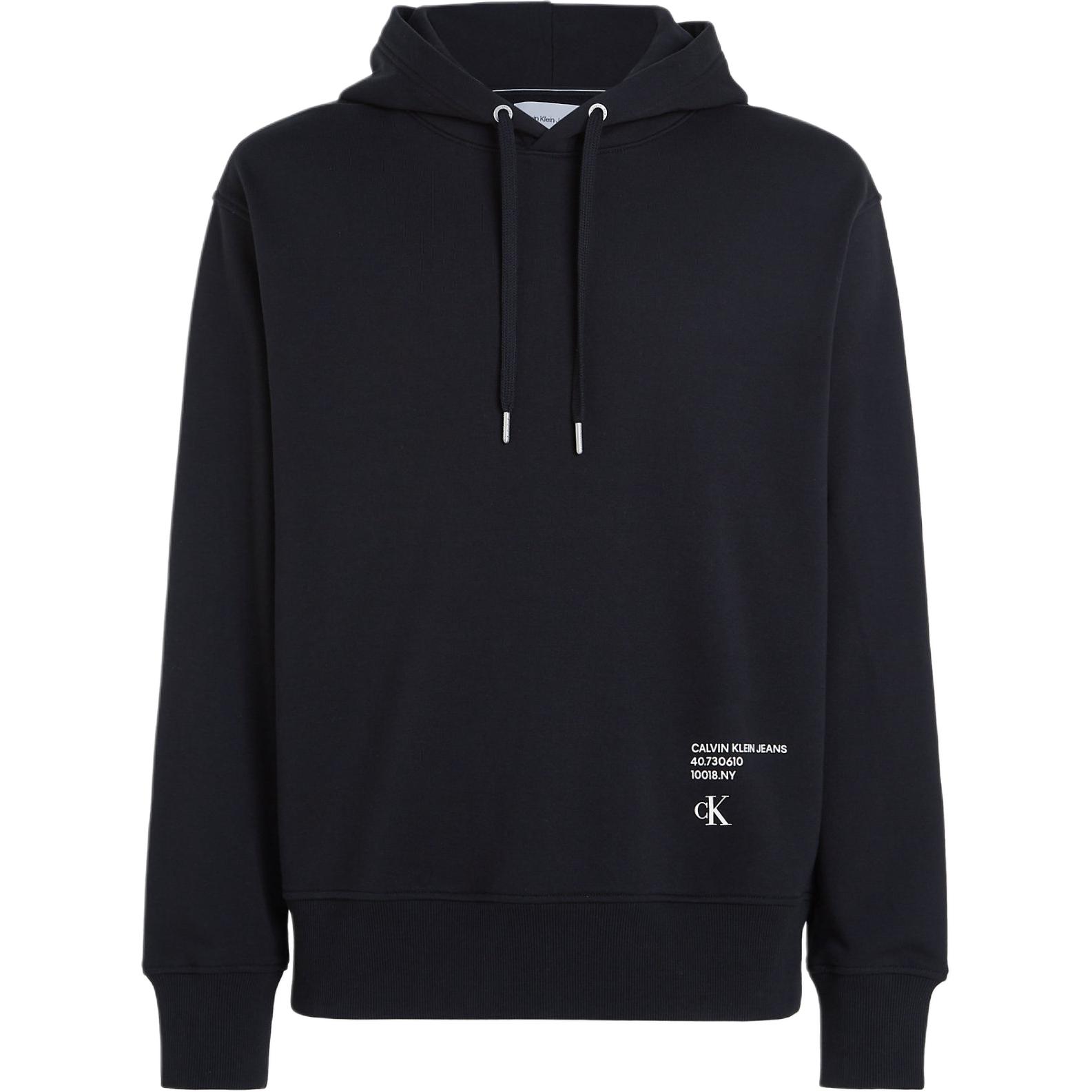 Calvin Klein Jeans Logo Oversized Hoodie Black Euro Fit Sweatshirt J30J324631-BEH