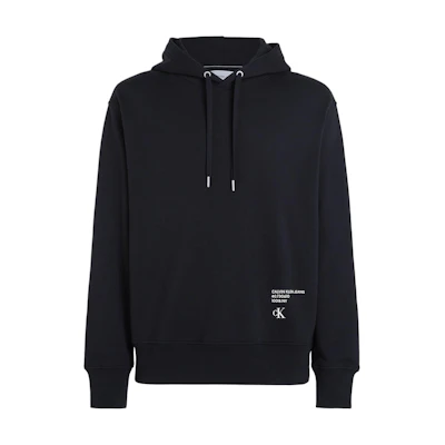 Calvin Klein Jeans Logo Oversized Hoodie Black Euro Fit Sweatshirt J30J324631-BEH