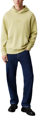 Calvin Klein JEANS 男士刺繡Logo寬鬆連帽衫 黃綠色 J30J326446-LFN Buy Calvin Klein JEANS 男士刺繡Logo寬鬆連帽衫 黃綠色 J30J326446-LFN