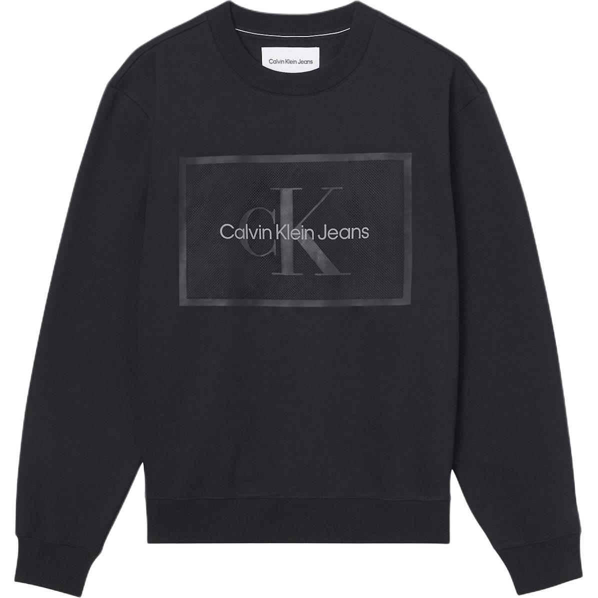 Calvin Klein Jeans Minimal Logo Loose Fit Crewneck Sweatshirt Black () J30J321880-BEH
