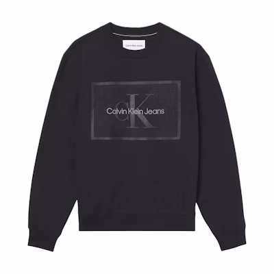Calvin Klein Jeans Minimal Logo Loose Fit Crewneck Sweatshirt Black () J30J321880-BEH