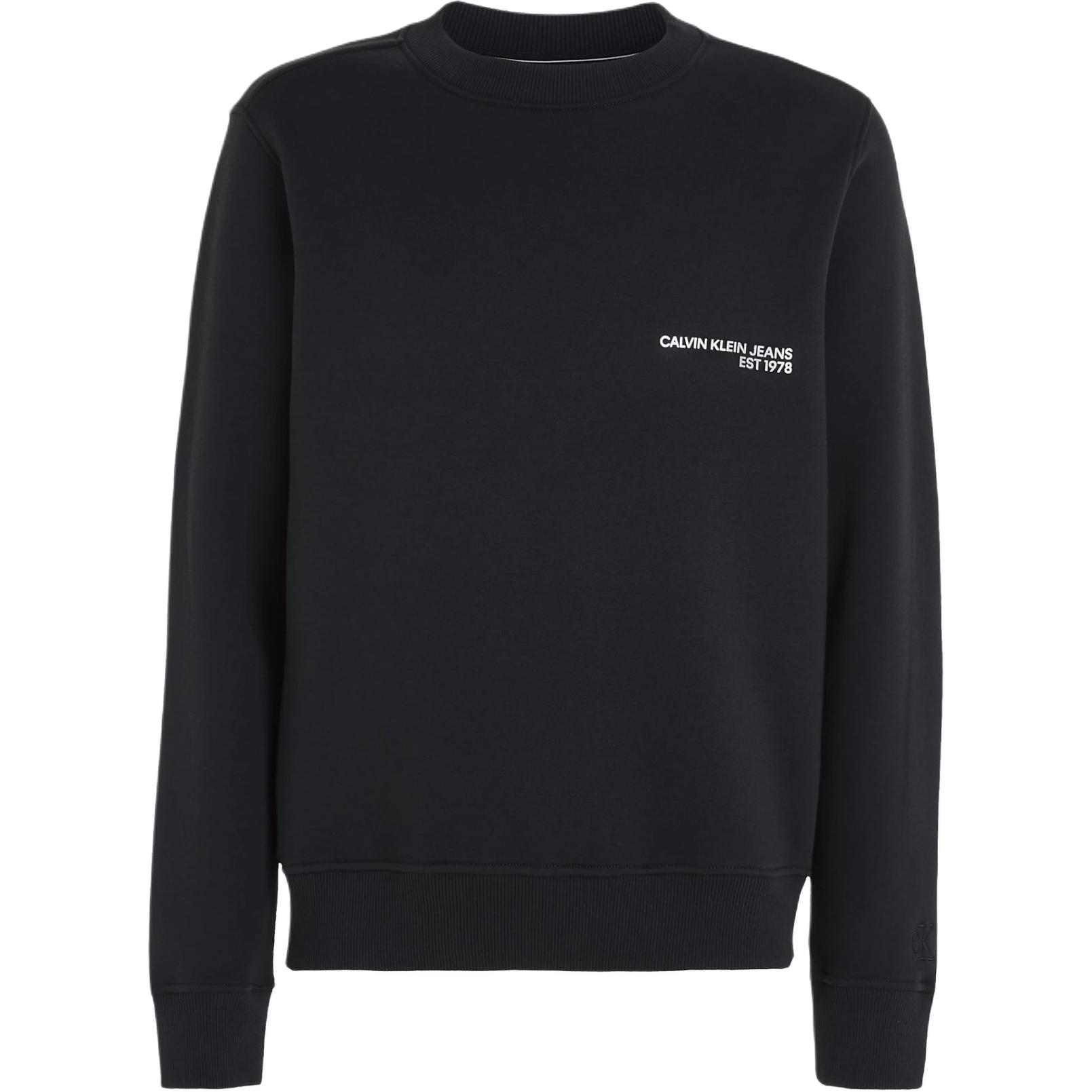 Calvin Klein Jeans Minimal Logo Print Black Long Sleeve Sweatshirt Men 欧版 J30J324625-BEH
