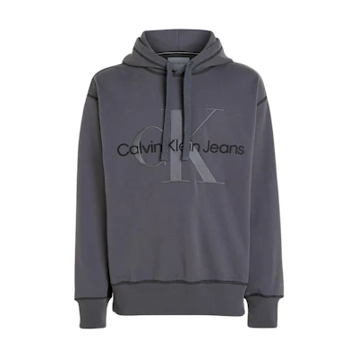 Calvin Klein Jeans Minimalist Embroidered Black Washed Oversized Hoodie. J30J324623-PT2