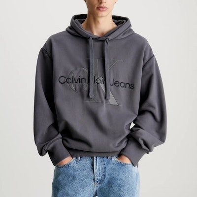 Calvin Klein Jeans Minimalist Embroidered Black Washed Oversized Hoodie. J30J324623-PT2 Shop Calvin Klein Jeans Minimalist Embroidered Black Washed Oversized Hoodie. J30J324623-PT2